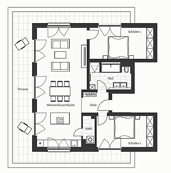 Floor plan of a luxury apartment for sale in Am Winterfeldt Berlin