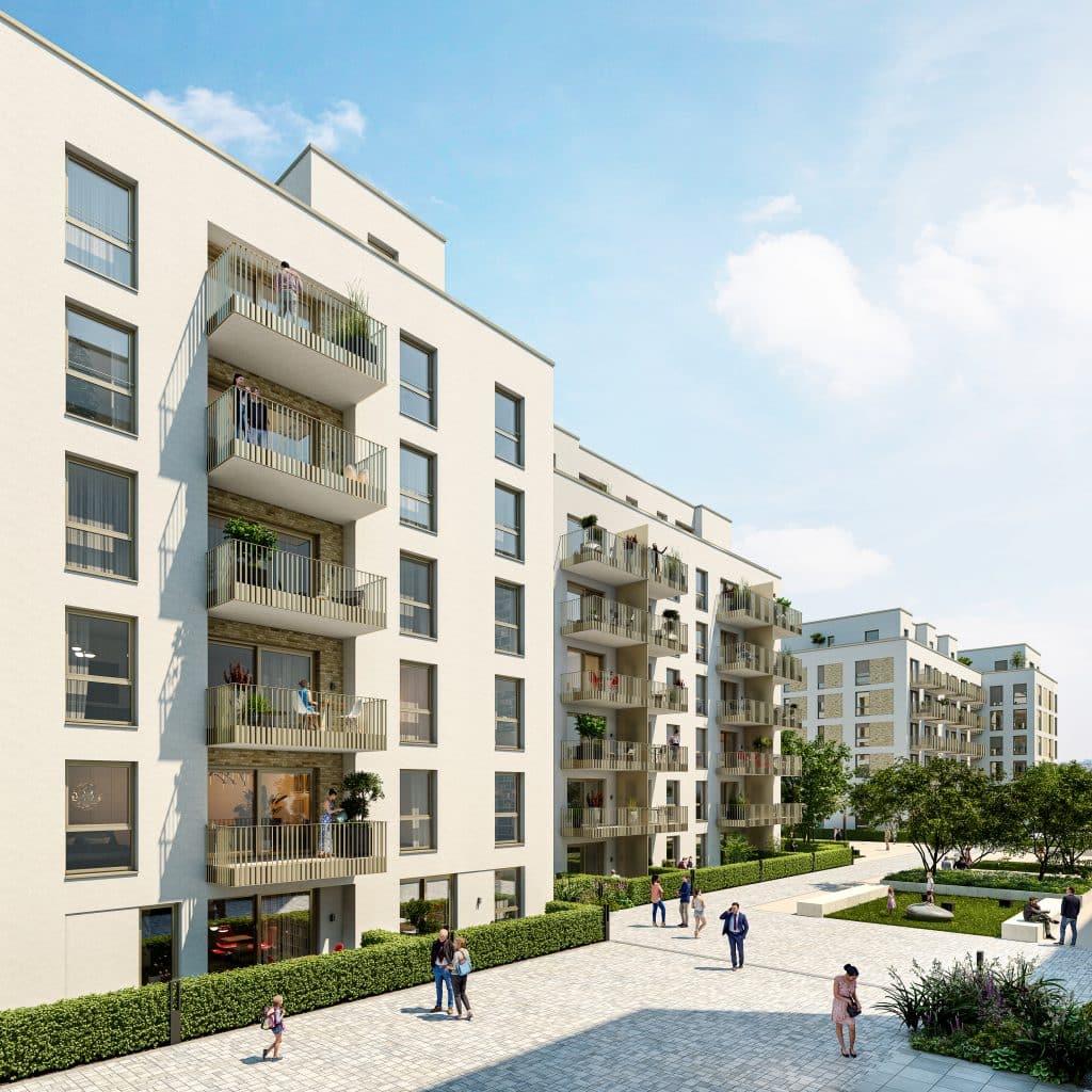 View of ground floor apartments in Midtown Friedrichshain