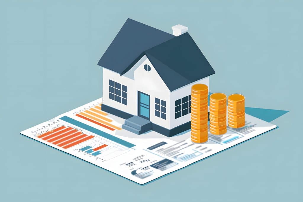 Illustration of property mortgage calculator with rates and charts