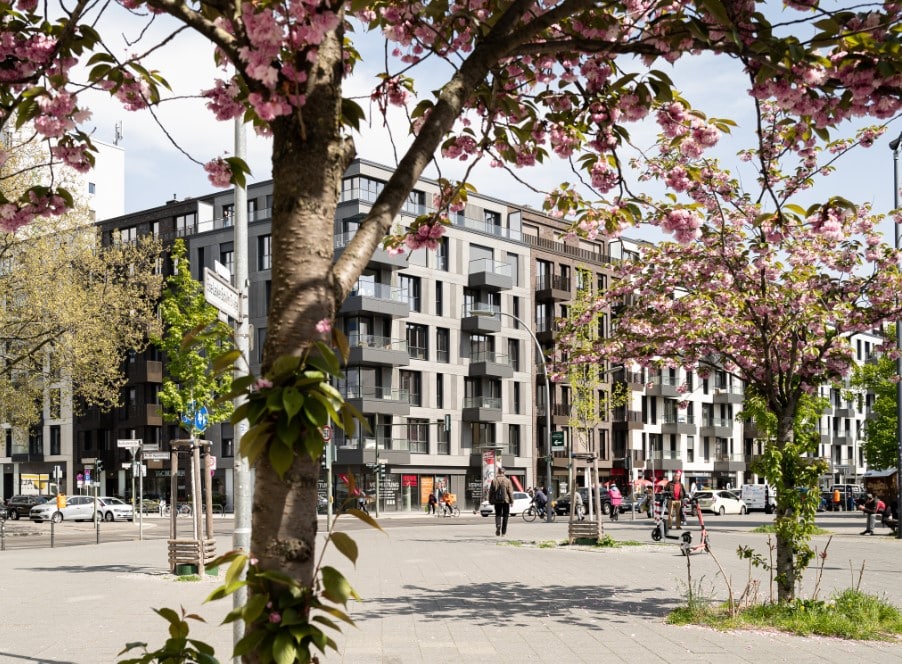 Outside view of The Kurfürst apartments with their Elegant and modern Architecture