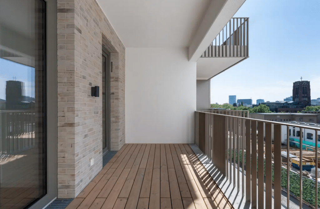 Balcony view of a  4 room apartments in Pandion Midtown Berlin